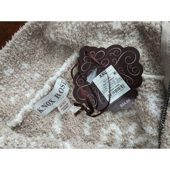 Knox Rose Sherpa 1/4 Zip Pullover Xxl Fuzzy Cozy Sweatshirt Damask Sweater Layer - Picture 3 of 7